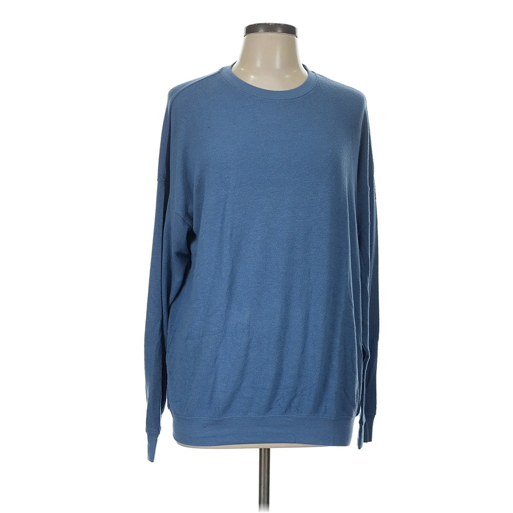 Alo Yoga Womens Blue Relaxed Fit Crewneck Sweatshirt Long Sleeve Pullover
